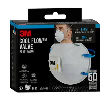MASQUE ANTI-POUSSIERE 8822 FFP2  (3PC)