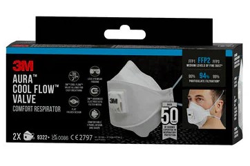 MASQUE ANTI-POUSSIERE 9322+ FFP2 VALVE  (2PC)