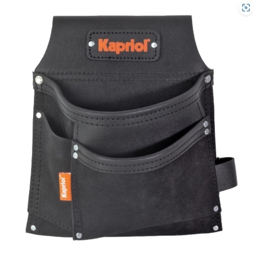 [1060212] BLACK LEATHER BAG 3 POCKETS (1ST)